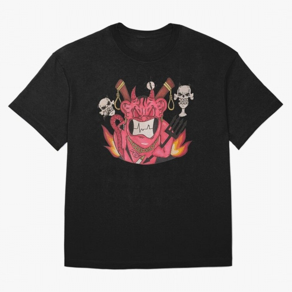 Devil Graffit Oversized T-Shirt Bring Retro Soccer Energy to FIFA World Cup 2026 USA Canada Mexico for Fans of Cristiano Ronaldo, Haaland and CR7 and Spain and Netherlands, Bringing Game Day Rituals, Football Legends, Country Pride and the Road to