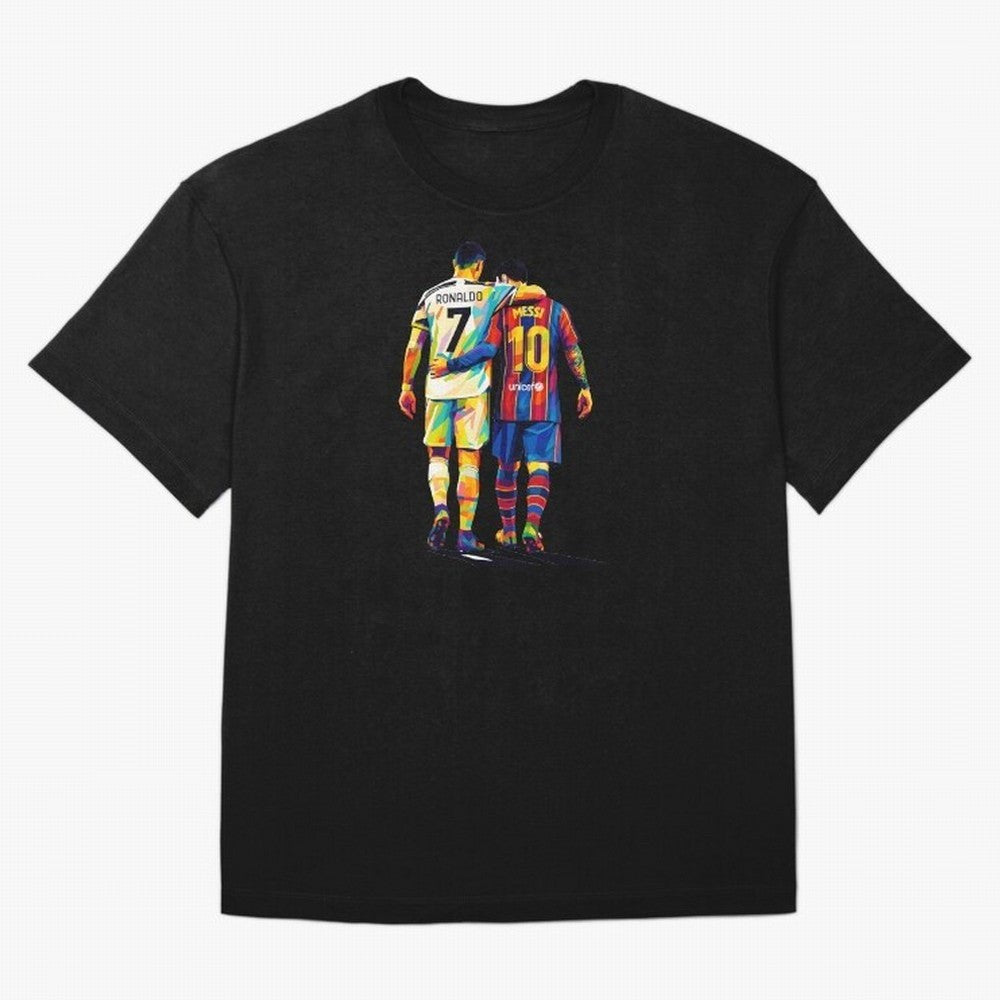 Cristiano Ronaldo And Messi Wpap Art Oversized T-Shirt Turn Football Passion into FIFA World Cup 2026 Group Stage Spirit, Inspired by Argentina, CR7 and Messi, Match Day Excitement, Supporter Culture, Golden Goals and Global Football Passion; Ideal