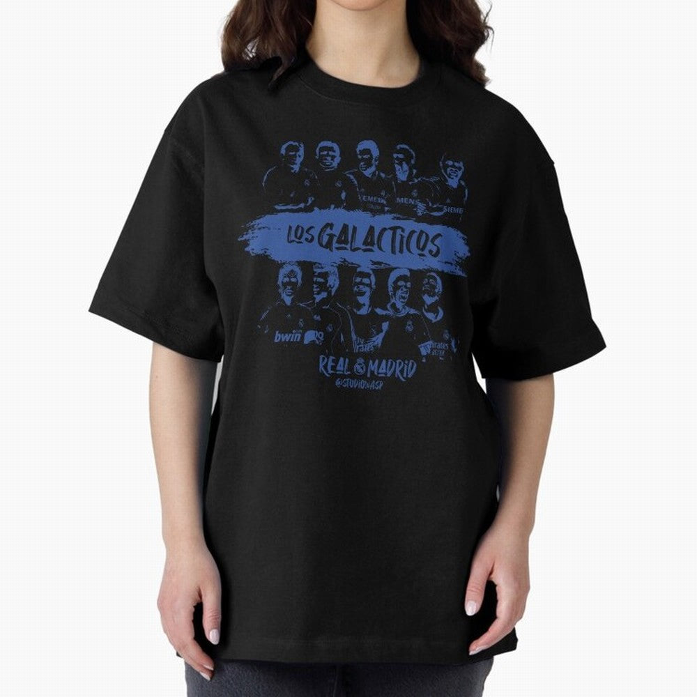 Los Galacticos Oversized T-Shirt Capture the FIFA World Cup 2026 Group Stage Journey through Mbappe and Neymar Highlights, France and Portugal Pride, Vintage Soccer Flavor, Modern Football Stars, National Flags and Final Night Emotion; Ideal for