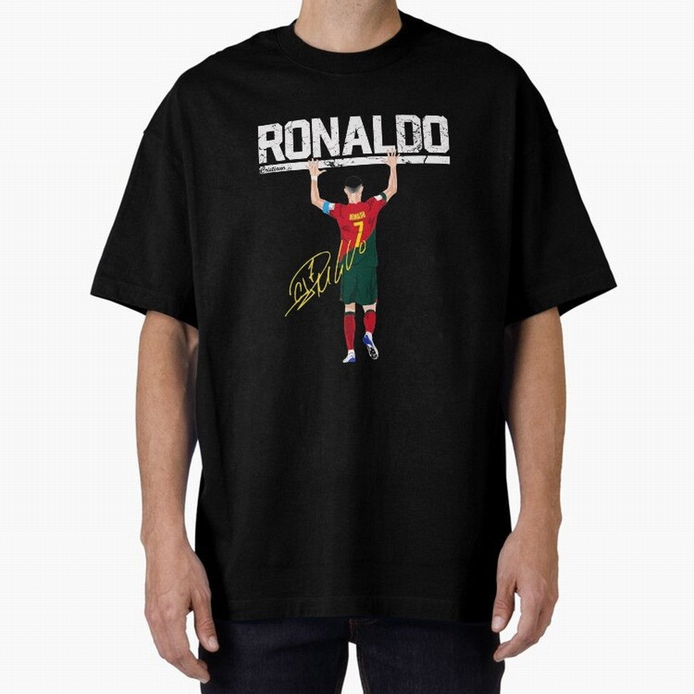 Cristiano Ronaldo Portugal Jersey -The Farewell Oversized T-Shirt Show Support during FIFA World Cup 2026 for Fans of Messi and Cristiano Ronaldo and Netherlands, Bringing Vintage Soccer Flavor, Modern Football Stars, National Flags and Final Night