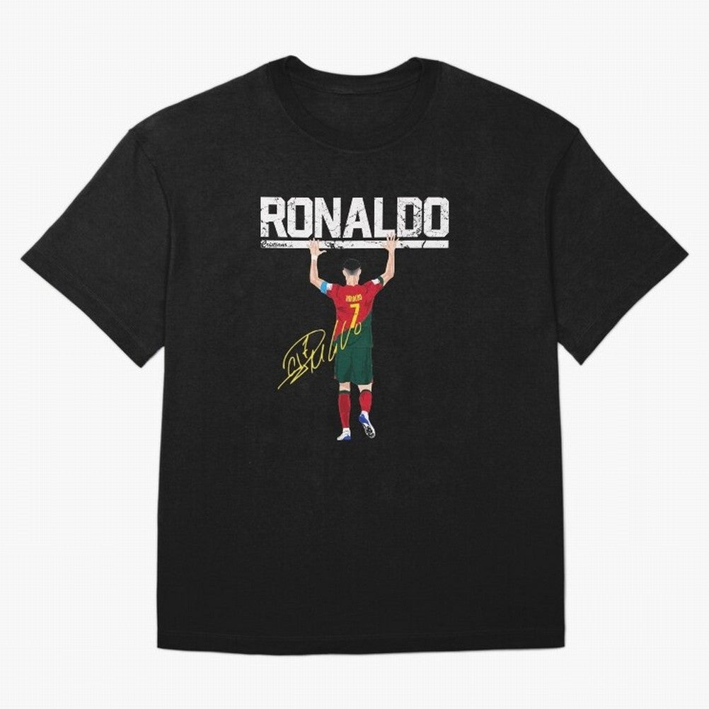 Cristiano Ronaldo Portugal Jersey -The Farewell Oversized T-Shirt Show Support during FIFA World Cup 2026 for Fans of Messi and Cristiano Ronaldo and Netherlands, Bringing Vintage Soccer Flavor, Modern Football Stars, National Flags and Final Night