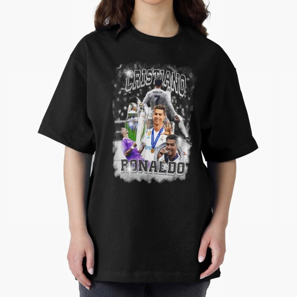 Cristiano Ronaldo Oversized T-Shirt Back Your Heroes with Match Day Hype around FIFA World Cup 2026, Mbappe and Neymar, England, Champion Mindset, Group Stage Buzz, Knockout Tension and Passionate Fan Culture; Perfect for Supporters Who Want Bold