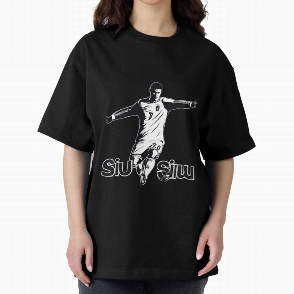 CR7 SIUU Oversized T-Shirt Show Your Love for Match Day Hype around FIFA World Cup 2026, Haaland and Mbappe, Brazil, Football History, Final Match Energy, Crowd Noise and Once in a Lifetime Moments; Ideal for Passionate Fans Who Love Underdog