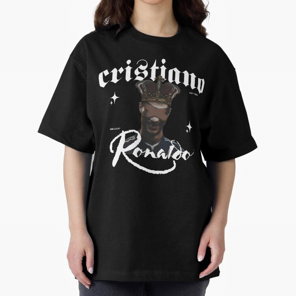 CR7 King edition Oversized T-Shirt Discover FIFA World Cup 2026 USA Canada Mexico Spirit, Featuring Germany, Messi and Cristiano Ronaldo, Stadium Chants, National Pride, Trophy Dreams and Unforgettable Football Memories; Perfect for Fans,