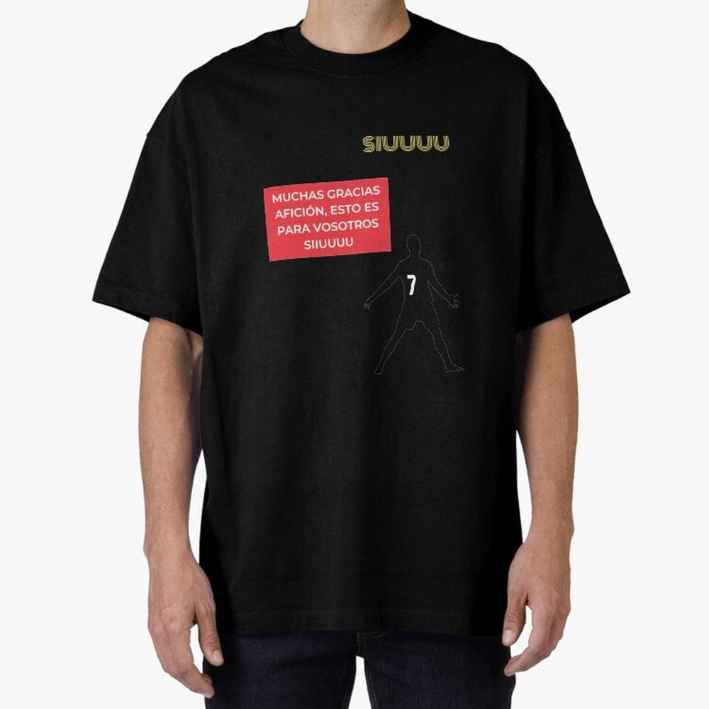 SIUUU CR7 Oversized T-Shirt Capture FIFA World Cup 2026 Group Stage Filled with CR7 and Messi, Argentina and Brazil Energy, Retro Football Energy, Iconic Rivalries, Trophy Chase Drama and Stadium Atmosphere; Perfect for Supporters Who Want Bold