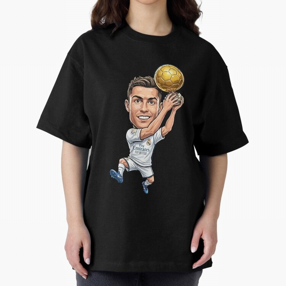 Cristiano Ronaldo Oversized T-Shirt Keep the Legacy of FIFA World Cup 2026 Group Stage Spirit, Built around Portugal, Mbappe and Neymar, Worldwide Fan Energy, Dramatic Goals, Stadium Lights and Championship Celebrations; Great for Watch Parties,