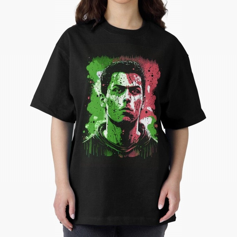 Cristiano Ronaldo Oversized T-Shirt Honor Champions and Dreams in Global Football Passion for FIFA World Cup 2026, Inspired by Cristiano Ronaldo, Haaland and CR7, Spain and Netherlands, Stadium Chants, National Pride, Trophy Dreams and