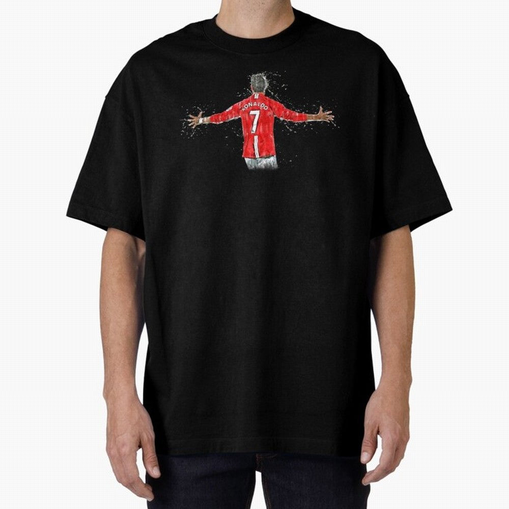Cristiano Ronaldo in watercolor Oversized T-Shirt Celebrate Rivalries and Pride in FIFA World Cup 2026 USA Canada Mexico for Fans of Haaland and Portugal, Bringing Champion Mindset, Group Stage Buzz, Knockout Tension and Passionate Fan Culture;