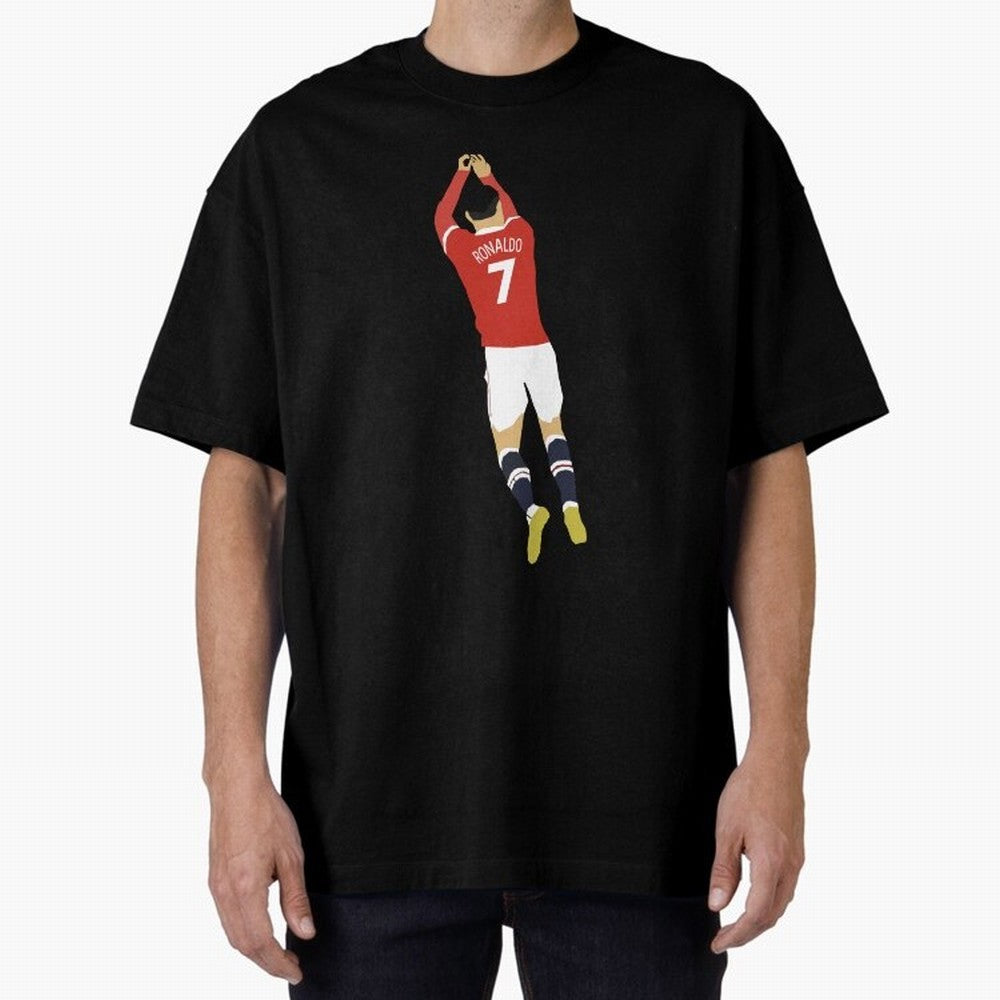 Cristiano Ronaldo Oversized T-Shirt Represent FIFA World Cup 2026 Group Stage Spirit, Centered on France and Portugal, Haaland, Football History, Final Match Energy, Crowd Noise and Once in a Lifetime Moments; Created for Match Day Parties, Soccer