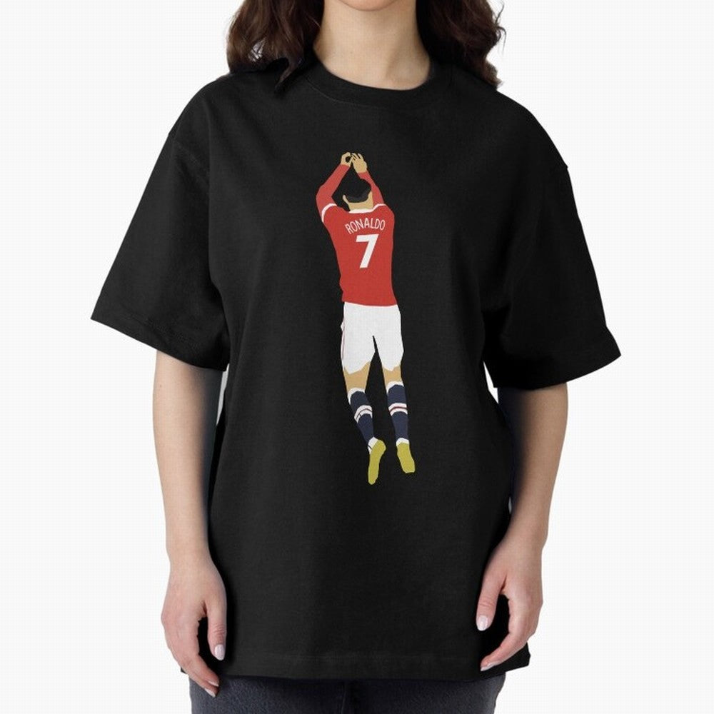 Cristiano Ronaldo Oversized T-Shirt Represent FIFA World Cup 2026 Group Stage Spirit, Centered on France and Portugal, Haaland, Football History, Final Match Energy, Crowd Noise and Once in a Lifetime Moments; Created for Match Day Parties, Soccer
