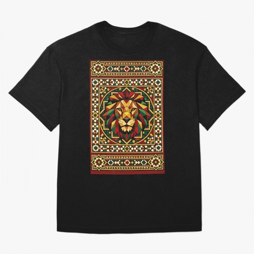 Portuguese Geometric Lion Portrait Oversized T-Shirt Stand Out with Spirit from FIFA World Cup 2026 USA Canada Mexico Centered on Haaland, Brazil, Portugal and Argentina Energy, Stadium Chants, National Pride, Trophy Dreams and Unforgettable