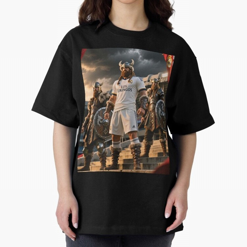 Los Vikingos del Bernab¨¦u Oversized T-Shirt Celebrate Football Dreams Across FIFA World Cup 2026 USA Canada Mexico for Fans of Messi, CR7 and Mbappe and Portugal, Bringing Fan Favorite Moments, National Team Passion, Big Match Drama and Soccer