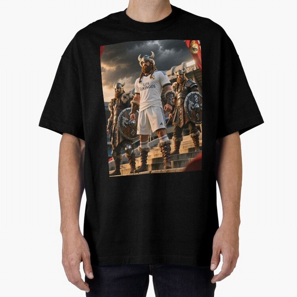Los Vikingos del Bernab¨¦u Oversized T-Shirt Celebrate Football Dreams Across FIFA World Cup 2026 USA Canada Mexico for Fans of Messi, CR7 and Mbappe and Portugal, Bringing Fan Favorite Moments, National Team Passion, Big Match Drama and Soccer