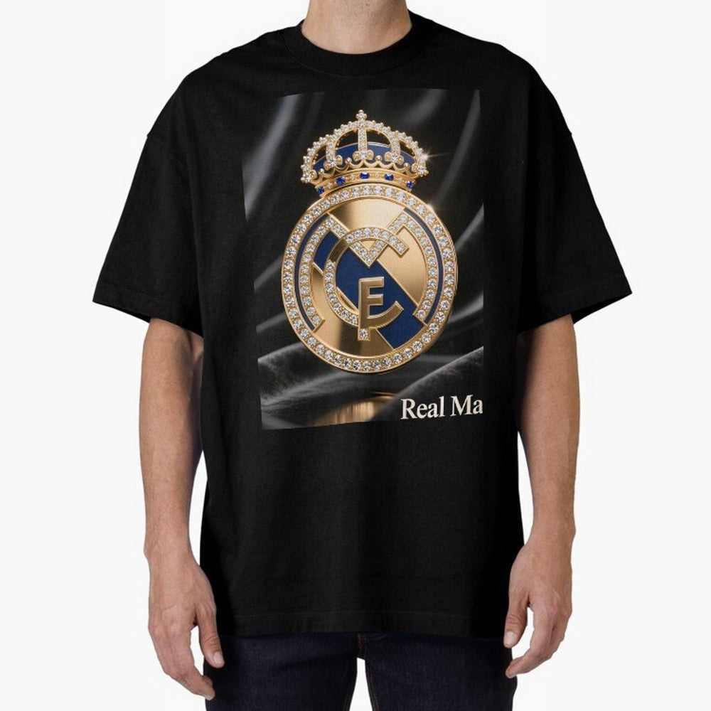 Gold Madrid Real Oversized T-Shirt Get Ready for FIFA World Cup 2026 USA Canada Mexico Spirit, Inspired by Argentina, Messi and Cristiano Ronaldo, Global Supporter Spirit, Legendary Goals, National Colors and Tournament Celebration; Created for