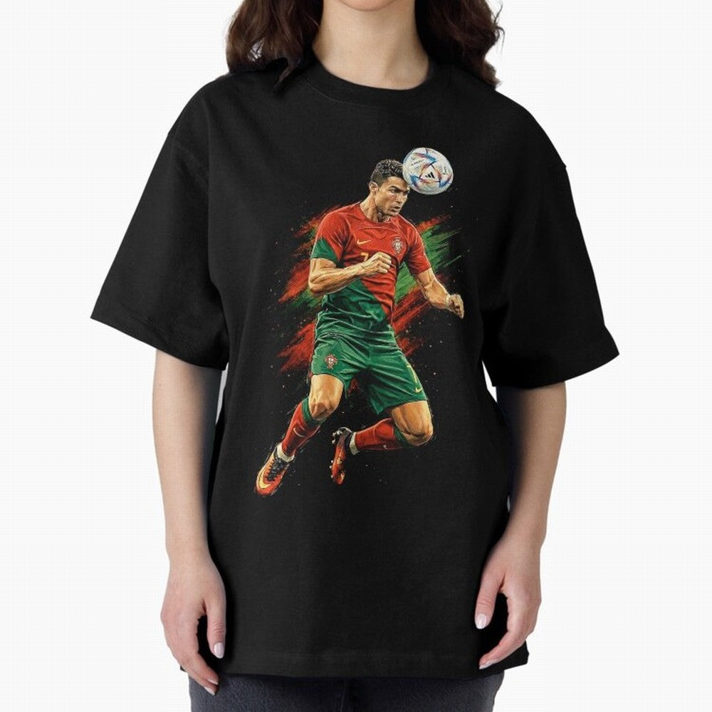 Cristiano Ronaldo Football Legend Oversized T-Shirt Support Your Favorite Stars during Match Day Hype around FIFA World Cup 2026, Messi, CR7 and Mbappe, Argentina, Fan Favorite Moments, National Team Passion, Big Match Drama and Soccer History;
