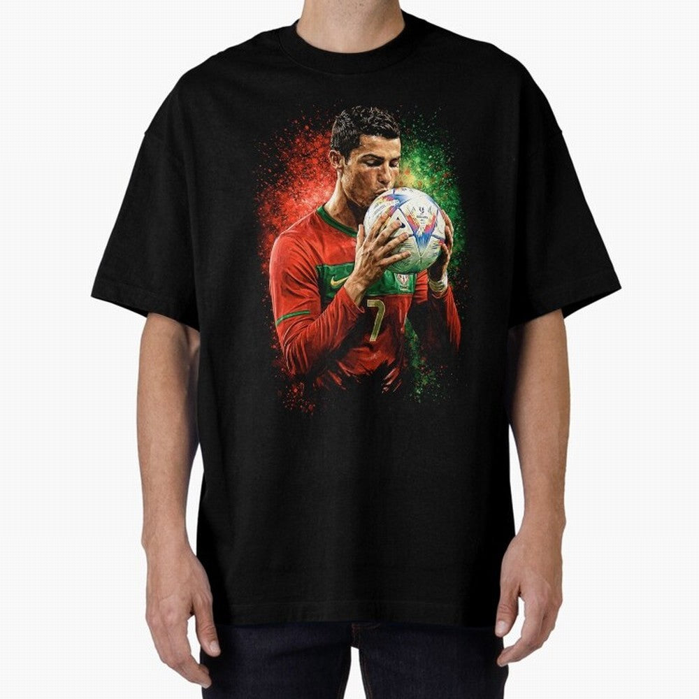 Cristiano Ronaldo Football Legend Oversized T-Shirt Discover FIFA World Cup 2026 Spirit, Driven by Spain, Messi, Supporter Pride, Iconic Celebrations, Legendary Names and Global Match Day Energy; Ideal for Fans Who Follow Messi, Cristiano Ronaldo,