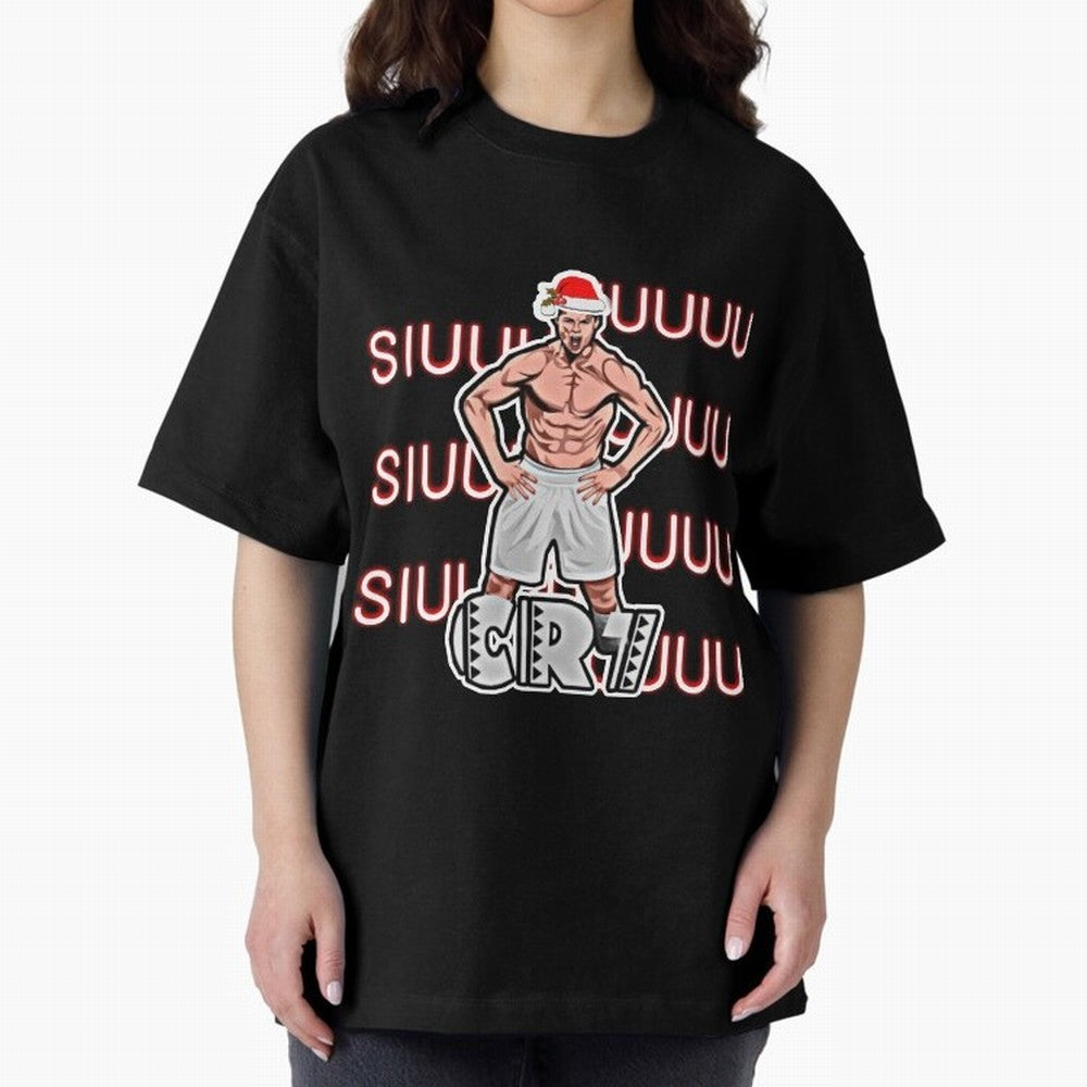 Siuuu cr7 christmas Oversized T-Shirt Feel the Roar of FIFA World Cup 2026 Group Stage Highlighting Mbappe and Neymar, Germany Energy, Match Day Excitement, Supporter Culture, Golden Goals and Global Football Passion; Created for Match Day Parties,