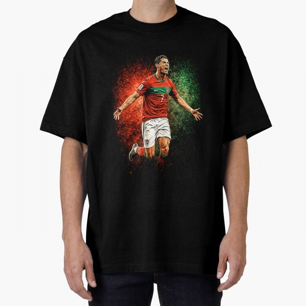 Cristiano Ronaldo Football Legend Oversized T-Shirt Bring Trophy Dreams to Match Day Hype around FIFA World Cup 2026 USA Canada Mexico, Mbappe, Germany, Goal Celebration Energy, Supporter Heritage, Football Icons and Worldwide Tournament Joy; Built