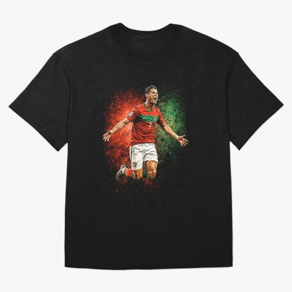 Cristiano Ronaldo Football Legend Oversized T-Shirt Bring Trophy Dreams to Match Day Hype around FIFA World Cup 2026 USA Canada Mexico, Mbappe, Germany, Goal Celebration Energy, Supporter Heritage, Football Icons and Worldwide Tournament Joy; Built