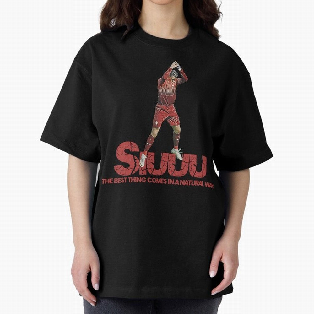 Cr7 Ronaldo Siuuu Oversized T-Shirt Celebrate Soccer Greatness during Match Day Hype around FIFA World Cup 2026, CR7 and Messi, Portugal, Spain and Germany, Vintage Soccer Flavor, Modern Football Stars, National Flags and Final Night Emotion; Made