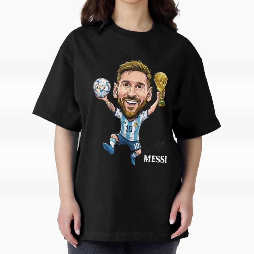 Messi Campion Oversized T-Shirt Carry the Colors and Pride of Global Football Passion for FIFA World Cup 2026 Group Stage, with Messi, Neymar and Mbappe, England and Germany, Classic Soccer Heritage, Championship Pressure, Fan Loyalty and