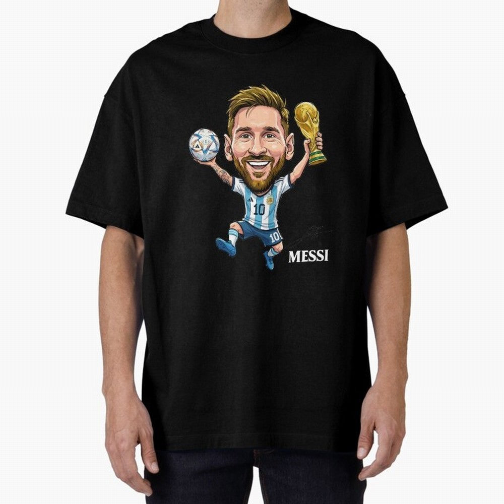 Messi Campion Oversized T-Shirt Carry the Colors and Pride of Global Football Passion for FIFA World Cup 2026 Group Stage, with Messi, Neymar and Mbappe, England and Germany, Classic Soccer Heritage, Championship Pressure, Fan Loyalty and