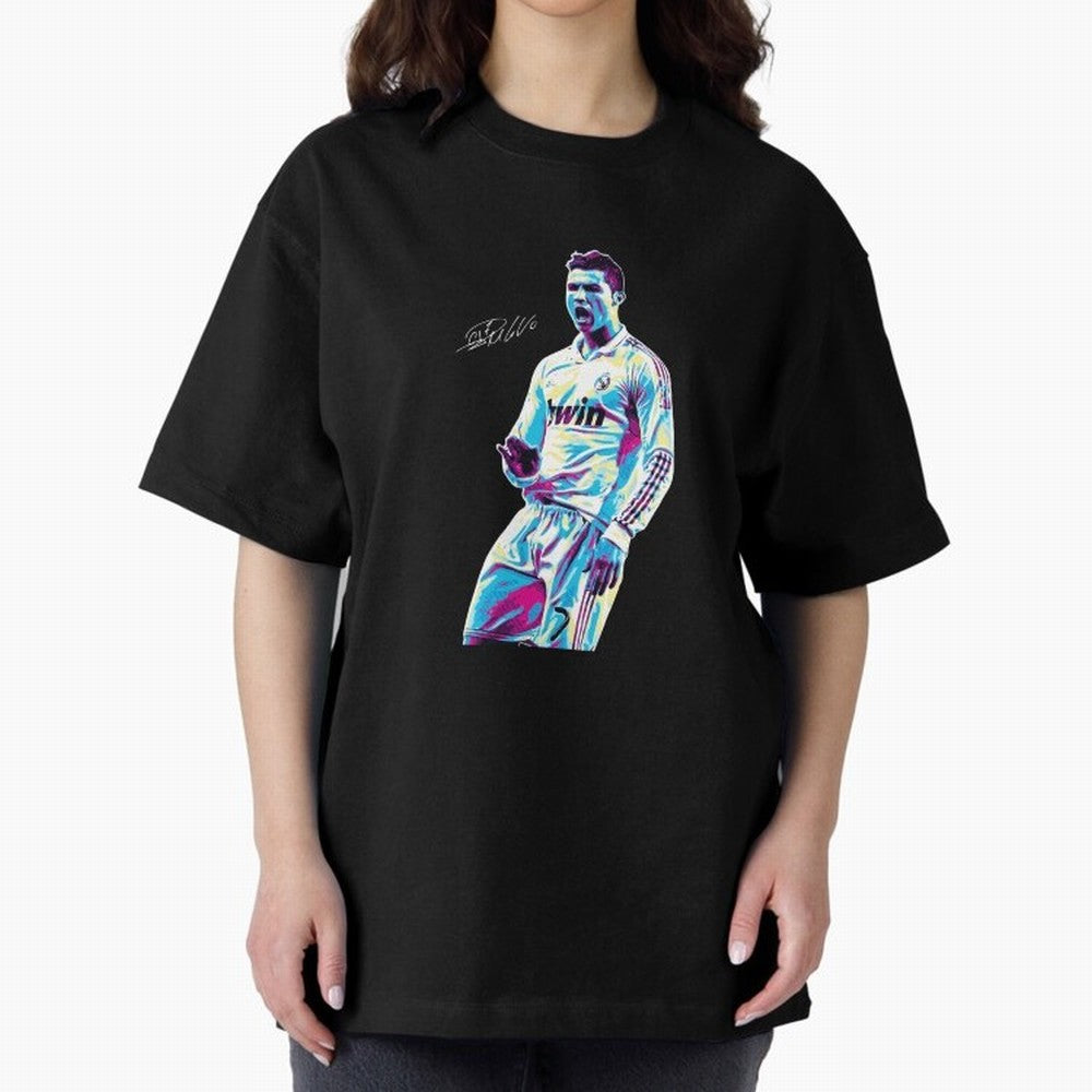 Cristiano Ronaldo Oversized T-Shirt Represent FIFA World Cup 2026 Spirit, Capturing France, Messi, CR7 and Mbappe, Fan Favorite Moments, National Team Passion, Big Match Drama and Soccer History; Made for Die Hard Supporters, Soccer Lovers, Game