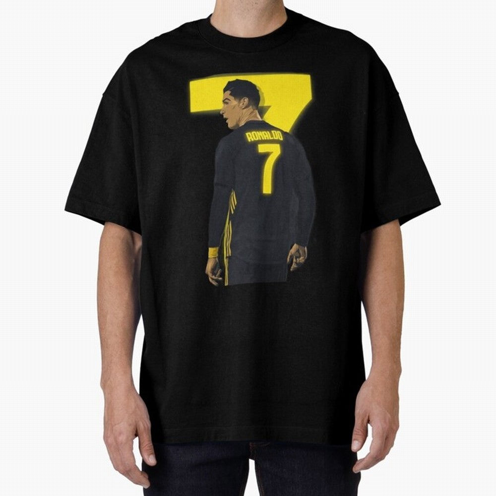 CR7 cristiano ronaldo logo Oversized T-Shirt Bring a Vintage Feel to Global Football Passion for FIFA World Cup 2026 Group Stage, Driven by Mbappe and Neymar, Argentina and Brazil, Championship Spirit, Famous Goals, Roaring Crowds and International