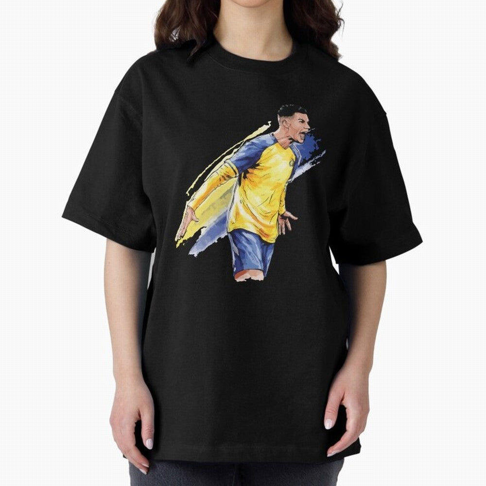 Ronaldo Al-Nassr 2022 Oversized T-Shirt Embrace Match Day Hype around FIFA World Cup 2026 Group Stage, Messi, Neymar and Mbappe, Spain, Classic Soccer Heritage, Championship Pressure, Fan Loyalty and International Pride; Ideal for Football Dads,