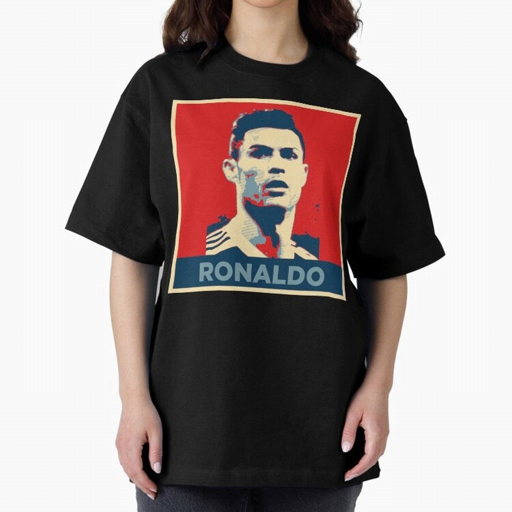 Cristiano Ronaldo Obama Style Oversized T-Shirt Represent the Passion of Global Football Passion for FIFA World Cup 2026 USA Canada Mexico, Connected to Messi, Neymar and Mbappe, Spain and Netherlands, Stadium Chants, National Pride, Trophy Dreams