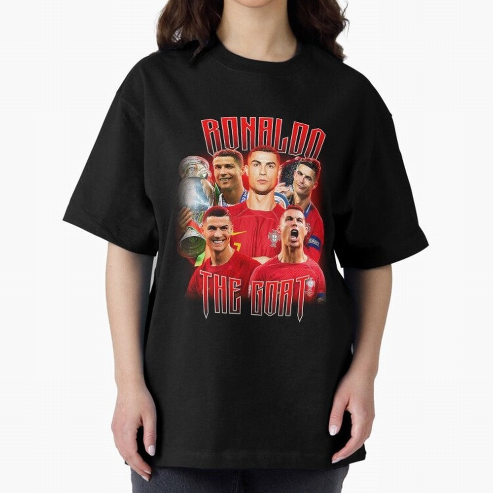 Cristiano Ronaldo The Goat Bootleg Oversized T-Shirt Enjoy Global Football Passion for FIFA World Cup 2026 USA Canada Mexico, Celebrating Haaland and Mbappe, Portugal, Stadium Chants, National Pride, Trophy Dreams and Unforgettable Football