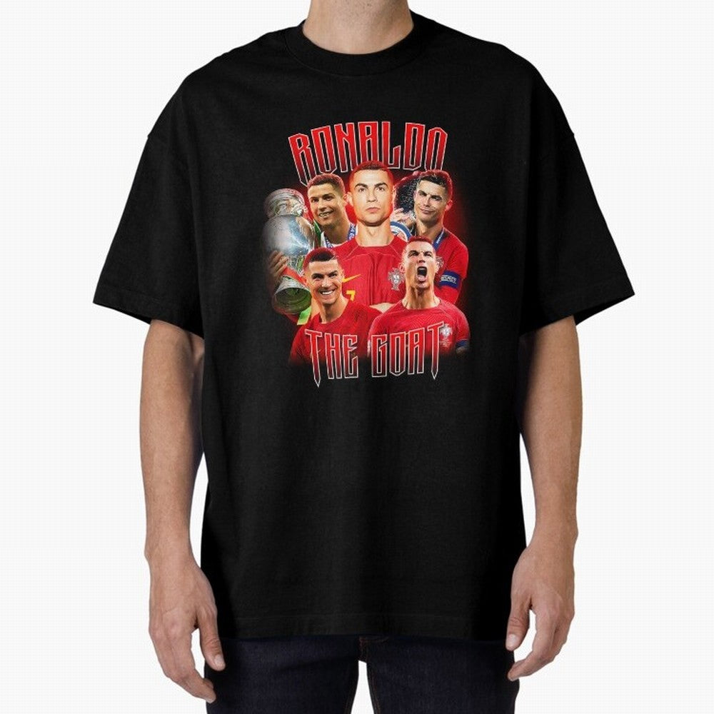 Cristiano Ronaldo The Goat Bootleg Oversized T-Shirt Enjoy Global Football Passion for FIFA World Cup 2026 USA Canada Mexico, Celebrating Haaland and Mbappe, Portugal, Stadium Chants, National Pride, Trophy Dreams and Unforgettable Football