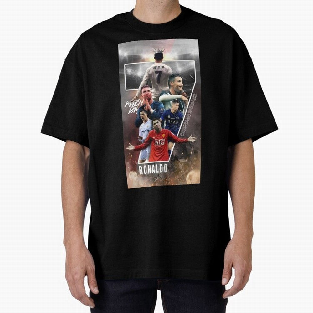 Cr7 wallpaper Oversized T-Shirt Support FIFA World Cup 2026 Spirit, Made for France and Portugal, CR7 and Messi, Fan Favorite Moments, National Team Passion, Big Match Drama and Soccer History; Made for Die Hard Supporters, Soccer Lovers, Game Day