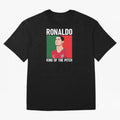 Ronaldo: King Of The Pitch Oversized T-Shirt Celebrate Every Goal in FIFA World Cup 2026 for Fans of Cristiano Ronaldo, Haaland and CR7 and France, Bringing Fan Favorite Moments, National Team Passion, Big Match Drama and Soccer History; Built for