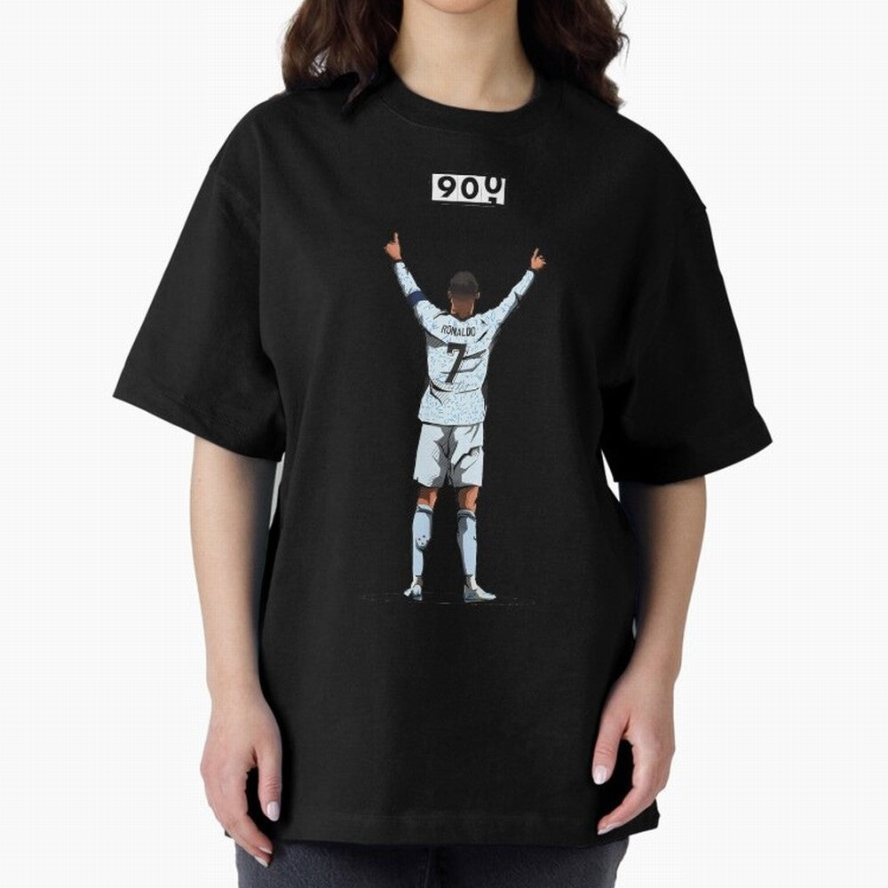 Ronaldo 900 Goals Celebration Iconic Football Design Oversized T-Shirt Carry the Dream of FIFA World Cup 2026 Group Stage for Fans of Messi and France, Bringing Football History, Final Match Energy, Crowd Noise and Once in a Lifetime Moments; Built