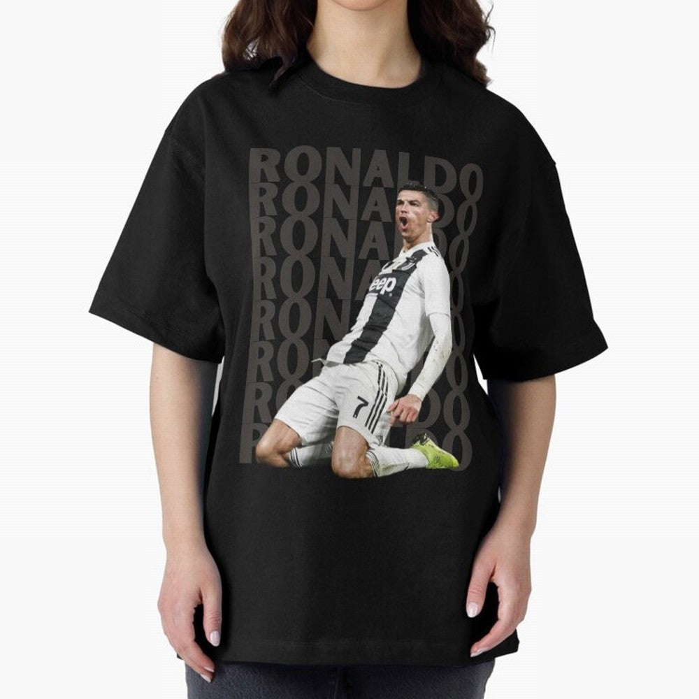 Cristiano Ronaldo | Portugal | Football | GOAT | Juventus Oversized T-Shirt Cheer through Every Moment of FIFA World Cup 2026 Spirit, Highlighting England and Germany, CR7 and Messi, Stadium Memories, Football Loyalty, International Chants and