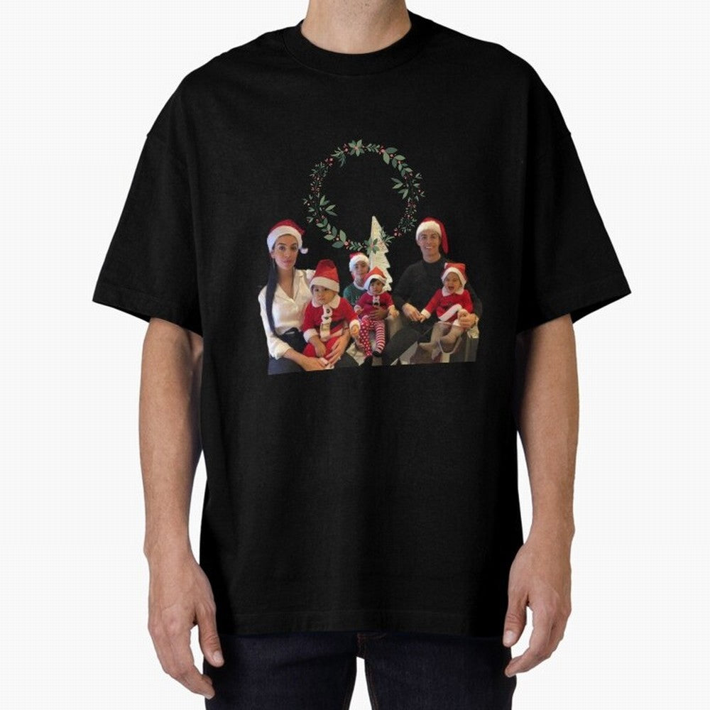 Cristiano ronaldo siuuu familly - siuuu Merry Christmas Oversized T-Shirt Back the Journey through Match Day Hype around FIFA World Cup 2026 USA Canada Mexico, Messi and Cristiano Ronaldo, Netherlands, Sports Nostalgia, International Competition,