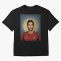 Cristiano Ronaldo CR7 Saint Portugal Football Legend Fan Art Oversized T-Shirt Represent FIFA World Cup 2026 Connected to Haaland and Mbappe, Spain Energy, Match Day Excitement, Supporter Culture, Golden Goals and Global Football Passion; Created