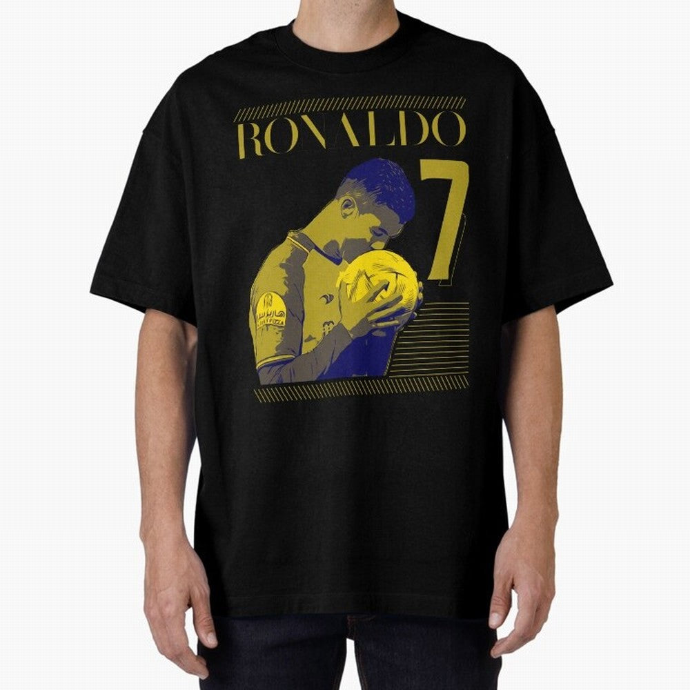 Cristiano Ronaldo Its Yellow Oversized T-Shirt Build FIFA World Cup 2026 USA Canada Mexico Spirit, Filled with Brazil, Portugal and Argentina, Messi, Goal Celebration Energy, Supporter Heritage, Football Icons and Worldwide Tournament Joy; Made for