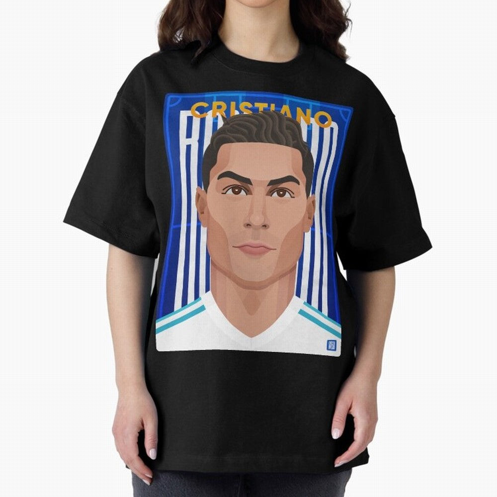 Cristiano Ronaldo (RM) | The Commander Oversized T-Shirt Cheer for FIFA World Cup 2026 USA Canada Mexico Highlighting Cristiano Ronaldo, Haaland and CR7, England and Germany Energy, Game Day Rituals, Football Legends, Country Pride and the Road to