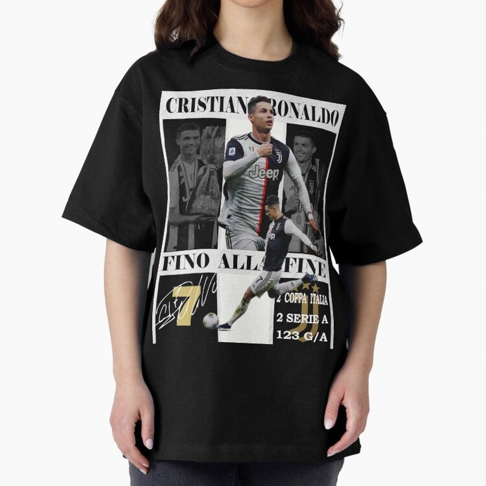 Cristiano Ronaldo Juventus Poster - Iconic CR7 Turin Fan Art Print Oversized T-Shirt Discover FIFA World Cup 2026 USA Canada Mexico for Fans of Neymar and France and Portugal, Bringing Sports Nostalgia, International Competition, Famous Players and