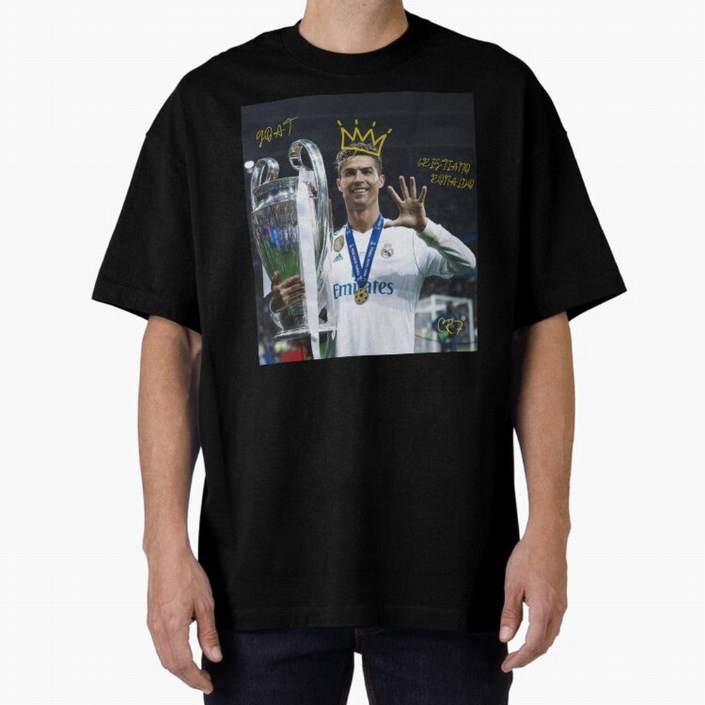 Cristiano Ronaldo- GOAT Oversized T-Shirt Cheer through Every Moment of FIFA World Cup 2026 Spirit, with England, Messi and Cristiano Ronaldo, Champion Mindset, Group Stage Buzz, Knockout Tension and Passionate Fan Culture; Great for Supporters Who