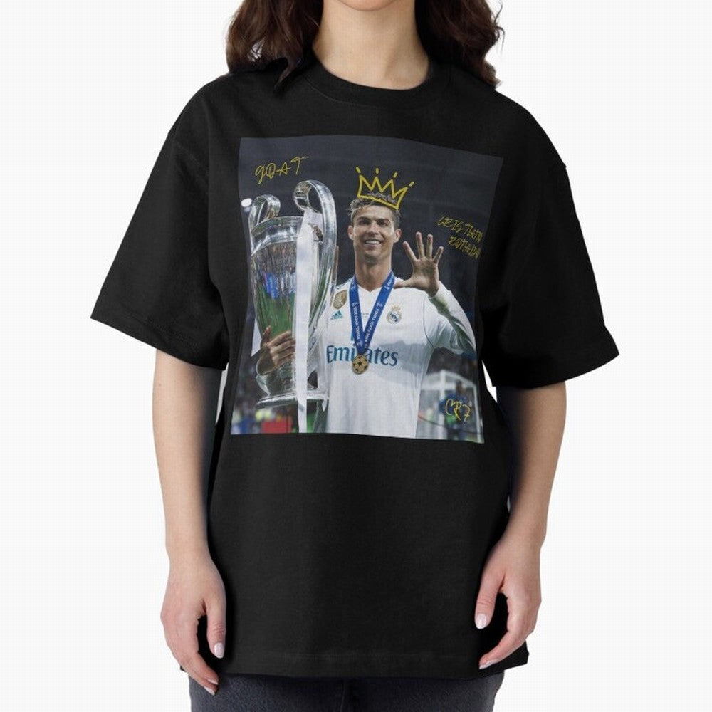 Cristiano Ronaldo- GOAT Oversized T-Shirt Cheer through Every Moment of FIFA World Cup 2026 Spirit, with England, Messi and Cristiano Ronaldo, Champion Mindset, Group Stage Buzz, Knockout Tension and Passionate Fan Culture; Great for Supporters Who