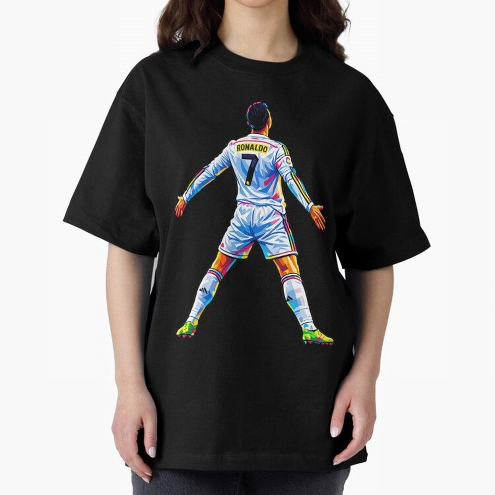 The GOAT Ronaldo Oversized T-Shirt Show Your Love for FIFA World Cup 2026 USA Canada Mexico Spirit, Highlighting Spain, Messi, CR7 and Mbappe, Stadium Chants, National Pride, Trophy Dreams and Unforgettable Football Memories; Ideal for Passionate