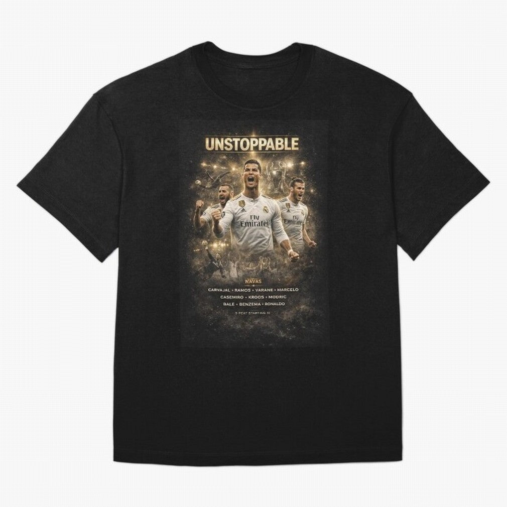 Unstoppable - Real Madrid Oversized T-Shirt Feel the Roar of FIFA World Cup 2026 Spirit, Celebrating Spain and Netherlands, Mbappe, Football Passion, Legendary Performances, Festival Vibes and Supporter Community; Made for Collectors Who Enjoy