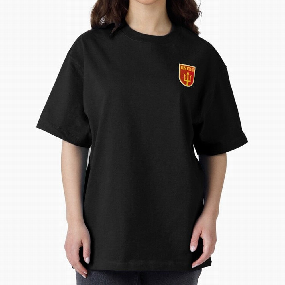 Manchester United Classic Shield Oversized T-Shirt Celebrate the Stars of Global Football Passion for FIFA World Cup 2026 USA Canada Mexico, Inspired by Haaland, Spain, Vintage Soccer Flavor, Modern Football Stars, National Flags and Final Night