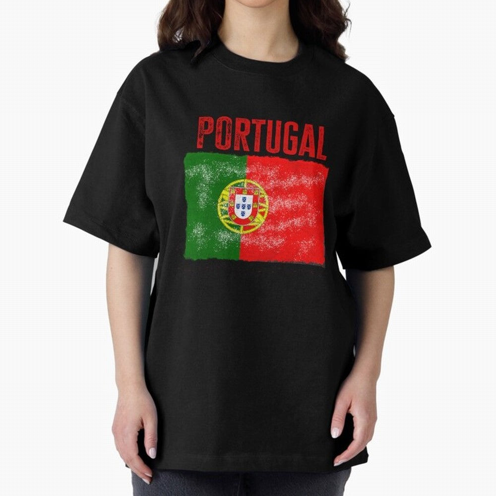 Portugal Oversized T-Shirt Celebrate Fan Culture around Match Day Hype around FIFA World Cup 2026 USA Canada Mexico, Cristiano Ronaldo, England, France and Netherlands, Champion Mindset, Group Stage Buzz, Knockout Tension and Passionate Fan