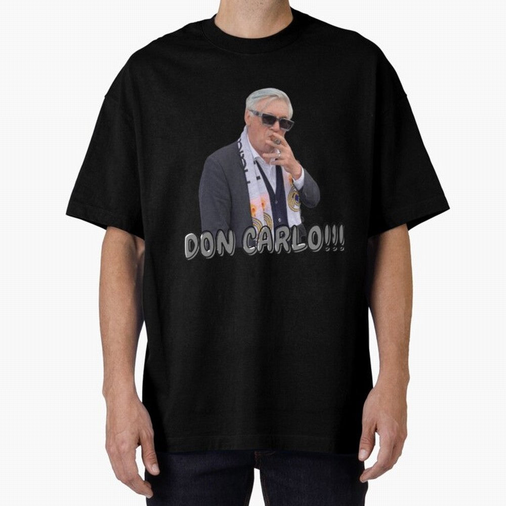 Don Carlo Ancelotti Oversized T-Shirt Follow Every Goal of FIFA World Cup 2026 Group Stage for Fans of Neymar and Brazil, Portugal and Argentina, Bringing Championship Spirit, Famous Goals, Roaring Crowds and International Football Unity; Perfect