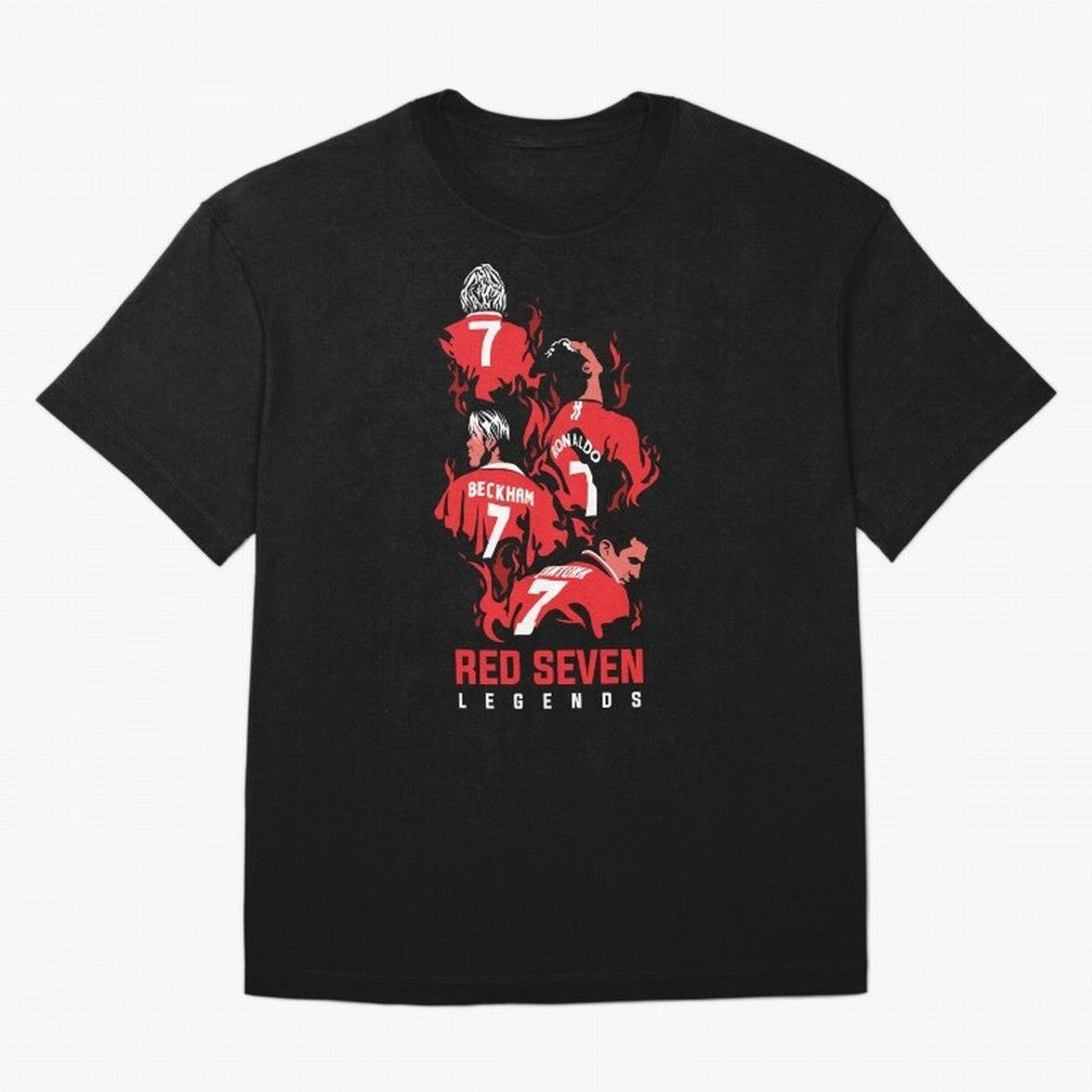 The Red Seven - Man Utd Oversized T-Shirt Show Passion for the Stars of FIFA World Cup 2026 Group Stage for Fans of Messi and England, France and Netherlands, Bringing Goal Celebration Energy, Supporter Heritage, Football Icons and Worldwide