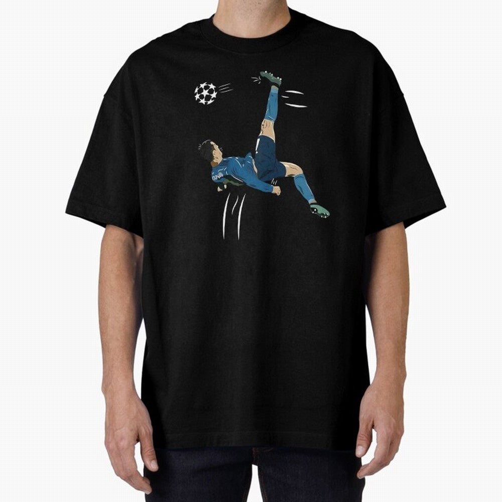 Cristiano Ronaldo Bicycle Kick Oversized T-Shirt Celebrate Football Dreams Across the FIFA World Cup 2026 USA Canada Mexico Journey through Mbappe Highlights, Argentina, France and Brazil Pride, Worldwide Fan Energy, Dramatic Goals, Stadium Lights